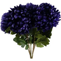 Pegdev Pack of 6 Purple Reflex Chrysanthemums 75cm Silk Flowers