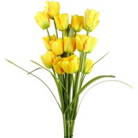 Pegdev Pack of 6 80cm Artificial Yellow Tulip Stems for Home or Office