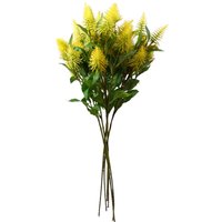 Pegdev Pack of 6 55cm Artificial Yellow Callistemon Pallidus Stem