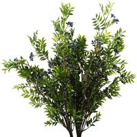 Pegdev Pack of 6 70cm Artificial Nandina Blue Berry Spray for Displays