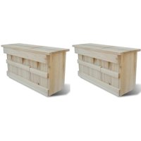 Berkfield Home Sparrow Houses 2 pcs Wood 44x15.5x21.5 cm in Brown