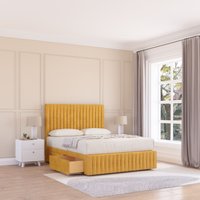 Sloomy Madison Divan Bed Base 2 Drawers 12" Footboard & 26" Struts Headboard in Mustard | Size: Double