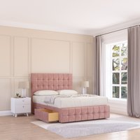 Sloomy Berlin Divan Bed Base 2 Drawers 12" Footboard & 26" Strutted Headboard in Pink | Size: Small Double