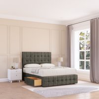 Sloomy Berlin Divan Bed Base 2 Drawers 12" Footboard & 26" Strutted Headboard in Light Grey | Size: King