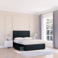 California Divan Bed Base Slate Naples 2 Drawers 12" Footboard & 54" Floor Standing Headboard Double