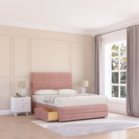 Sloomy Monaco Bed Base 2 Drawers 12" Footboard & 54" Floor Standing Headboard in Pink | Size: Small Double
