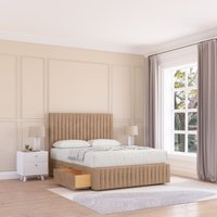 Sloomy Madison Divan Bed Base 2 Drawers 12" Footboard & 54" Floor Standing Headboard in Light Beige | Size: King