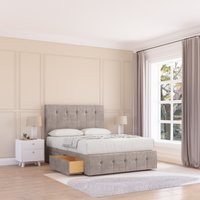 Sloomy Cambridge Divan Bed Base 4 Drawers 12" Footboard & 54" Floor Standing Headboard in Stone | Size: King