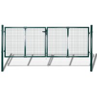 Berkfield Home Fence Gate Steel 306x150 cm Green