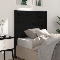 Berkfield Home Headboard Black 96x4x100 cm Solid Wood Pine | Size: 96 x 4 x 100 cm