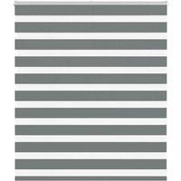 Berkfield Home Zebra Blind Dark Grey 125x100 cm Fabric Width 120.9 cm Polyester