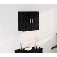 Berkfield Home Black Oak Wall Cabinet - 60x30x60 cm, Made from Engineered Wood | Size: 60 x 30 x 60 cm
