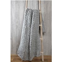 Smart Living Chunky Hand-Knitted Soft & Cosy Throw Blanket 120x150 cm in Grey | Size: 120 cm x 150 cm