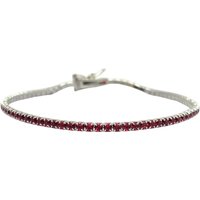 Ruby Gemstone Sterling Silver Tennis Bracelet cm