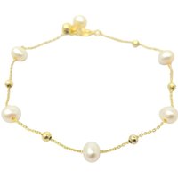 Harfi Women's Natural Freshwater Pearl Bracelet Bridesmaid Gift in Gold | Size: 20 cm