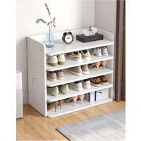 Living and Home 5-Tier Shoe Rack Wooden Shoe Cabinet for Entryway 62cm W in White