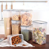 Living and Home 7Pcs Airtight Kitchen Storage Containers 11.2L for Dry Food in White
