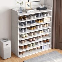 Living and Home 8-Tier Shoe Rack Shoe Cabinet for Entryway 82cm W in White