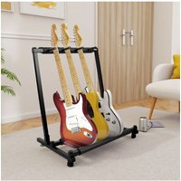 Living and Home Folding Guitar Stand Holder Rack with Sponge Padding in Black