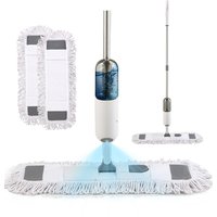 Living and Home 360° Rotating Spray Mop with 2 Replaceable Head Dry Wet Cleaning Tools Set in White