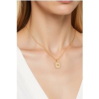 MODISHION Women's Exquisite Letter Pendant Necklace in White | Size: Adjustable