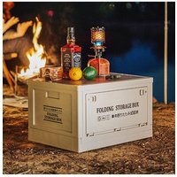 Living and Home Collapsible Outdoor Camping Storage Box Folding Container in White | Size: Small