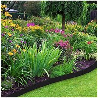 Living and Home No-Dig L-Shaped Garden Edging with 30 Ground Pegs in Black | Size: Small