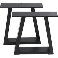 Living and Home 2 Pcs Black Trapezoidal Iron Table Legs 35x7x40cm | Size: 35 x 7 x 40 cm