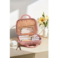 SHEONLY Portable Rose Gold Lightweight Hard Shell Travel Cosmetic Case