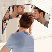 Living and Home 3-Way Foldable Makeup Mirror with Telescoping Hooks in Black