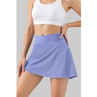 MODISHION Women's High Waisted Pleated Tennis Skort with Pockets in Light Blue | Size: XL
