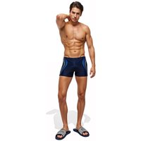 MODISHION Men's Fashion Printed Swimming Trunks in Navy | Size: XL