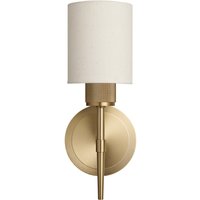 Knurled Cylinder Torch Wall Light Light Natural Cotton Brass Metallic