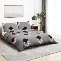 Berkfield Home Duvet Cover Set Grey 225x220 cm Cotton