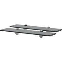 Berkfield Home Floating Shelves 2 pcs Glass 50x10 cm 8 mm in Black