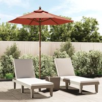 Berkfield Home Garden Parasol with Wooden Pole Terracotta 196x231 cm in Brown