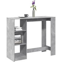Bar Table Shelf Concrete 124x46x103.5 cm Engineered Wood