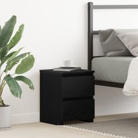 Berkfield Home Bedside Cabinet with Drawers Black Oak 30x30x40 cm | Size: 30 x 30 x 40 cm