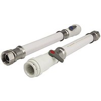John Guest White PVC Hose & Serv Valve 300mm X 15mm X 1/2 (Pack Of 2)