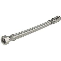 John Guest Union Nut Flexi Braided Hose with Service Valve 15mm × 1⁄2″ BSP, 30 in Silver