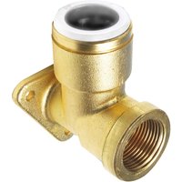 John Guest Brass Backplate Elbow 22mm X 3/4 in Gold