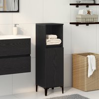 Berkfield Home Bathroom Cabinet Black Oak 30x30x100 cm Engineered Wood | Size: 30 x 30 x 100 cm