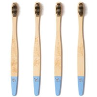 Wild & Stone Bamboo Toothbrushes Adult Firm Bristles 4 Pack in Blue