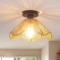 1 Light Rattan Flush Mount