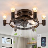 Ceiling Fans Lights 52cm 6 Lights Brown