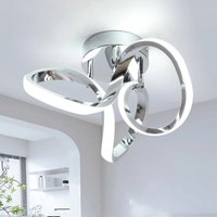 1 Light 28cm Unique Statement Geometric LED Flush Mount Metallic