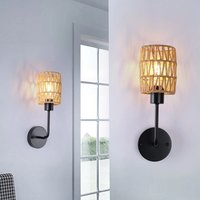 Farmhouse Rattan Dimmable Armed Sconce