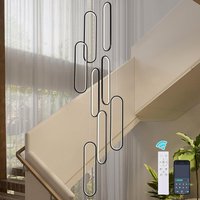 High Ceiling Light Staircase Chandelier Dimmable LED Pendant Light Remote
