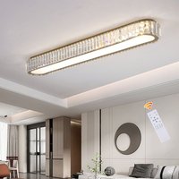 1 Light Simple Rectangle Crystal LED Dimmable Flush Mount