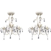 Crystal Pendant Ceiling Lamp Chandeliers 2 pcs Elegant